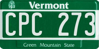 VT license plate CPC273