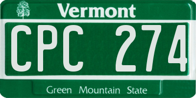 VT license plate CPC274