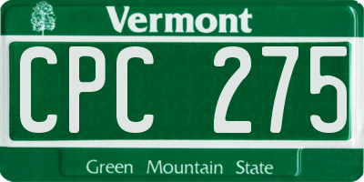 VT license plate CPC275