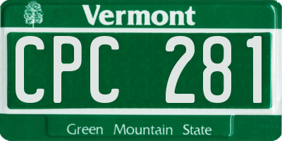 VT license plate CPC281