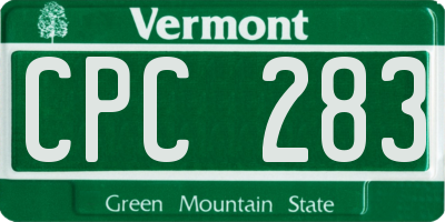 VT license plate CPC283