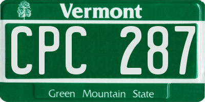 VT license plate CPC287