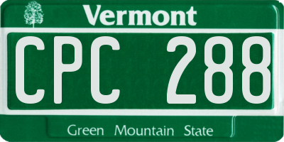 VT license plate CPC288