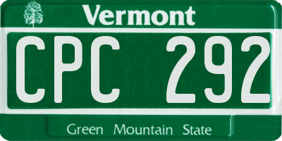 VT license plate CPC292