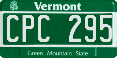 VT license plate CPC295