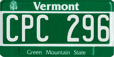 VT license plate CPC296
