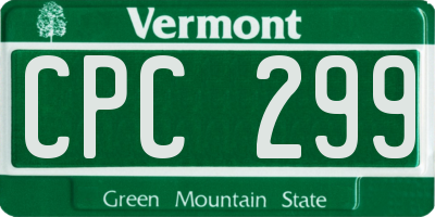 VT license plate CPC299