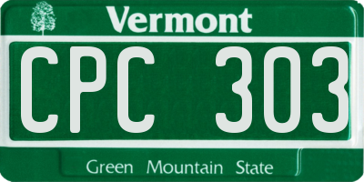 VT license plate CPC303