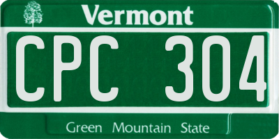 VT license plate CPC304