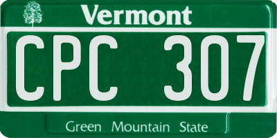 VT license plate CPC307