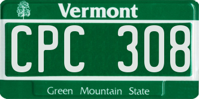 VT license plate CPC308