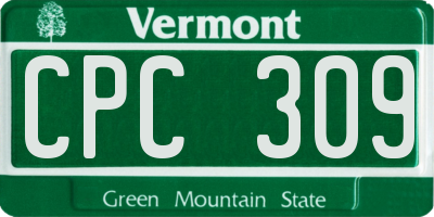 VT license plate CPC309