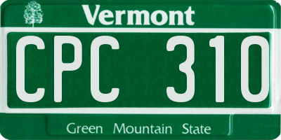 VT license plate CPC310