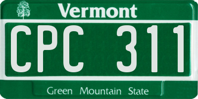 VT license plate CPC311