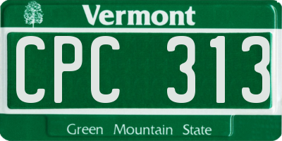 VT license plate CPC313
