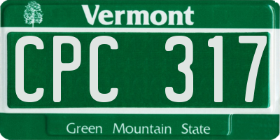 VT license plate CPC317