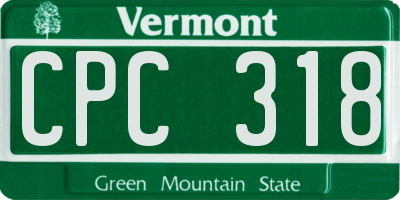 VT license plate CPC318