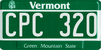 VT license plate CPC320