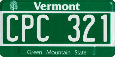 VT license plate CPC321