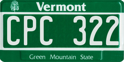 VT license plate CPC322