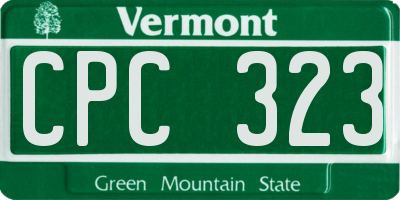 VT license plate CPC323