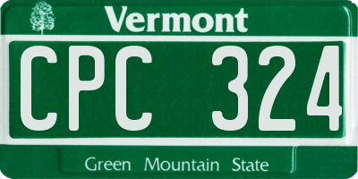 VT license plate CPC324