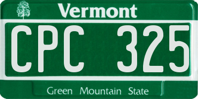 VT license plate CPC325