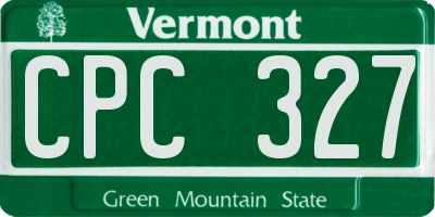 VT license plate CPC327