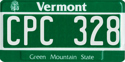 VT license plate CPC328