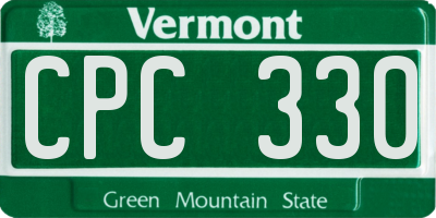 VT license plate CPC330