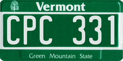 VT license plate CPC331