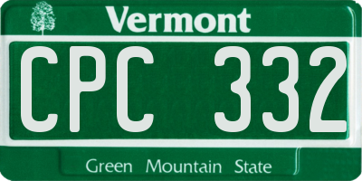 VT license plate CPC332
