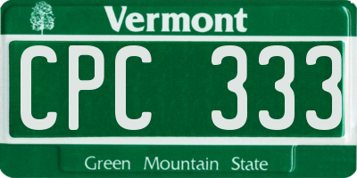 VT license plate CPC333