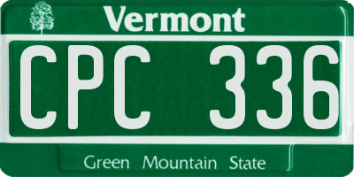 VT license plate CPC336