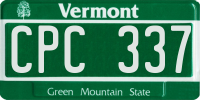 VT license plate CPC337