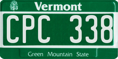 VT license plate CPC338