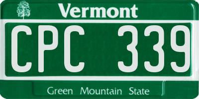 VT license plate CPC339