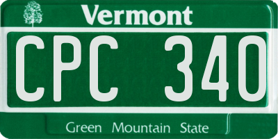 VT license plate CPC340
