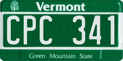 VT license plate CPC341