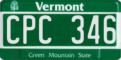 VT license plate CPC346