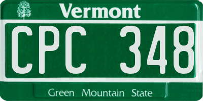 VT license plate CPC348