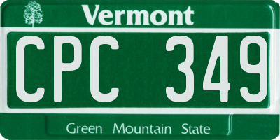 VT license plate CPC349