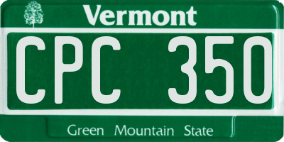 VT license plate CPC350