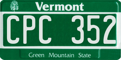 VT license plate CPC352