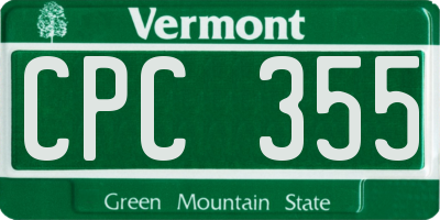 VT license plate CPC355