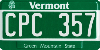 VT license plate CPC357