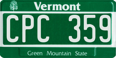 VT license plate CPC359