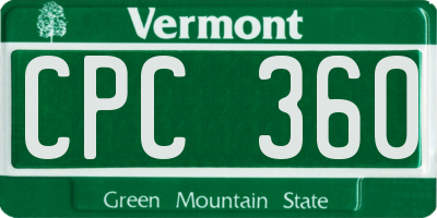VT license plate CPC360