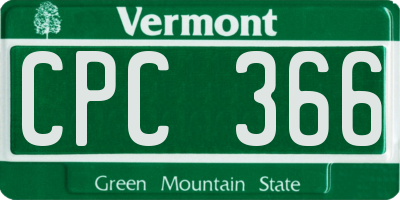 VT license plate CPC366