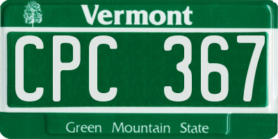 VT license plate CPC367